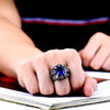 Fanduco Rings 7 / blue colour Ice Dragon Claw Ring