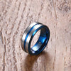 Fanduco Rings Blue Line Tungsten Carbide Ring