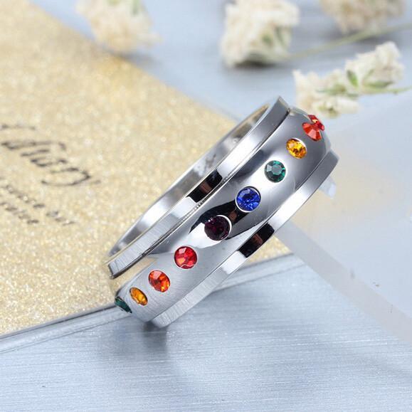 Fanduco Rings Rainbow Spinner Ring