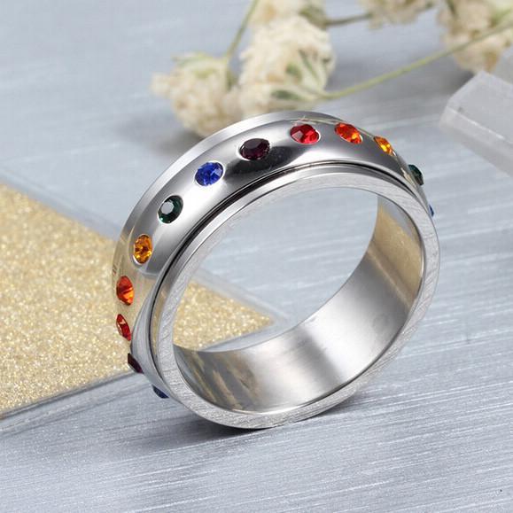 Fanduco Rings Rainbow Spinner Ring