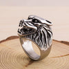 Fanduco Rings Steel Wolf's Head Ring