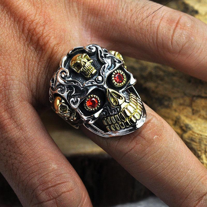 Fanduco Rings Sugar Skull Sterling Silver Ring