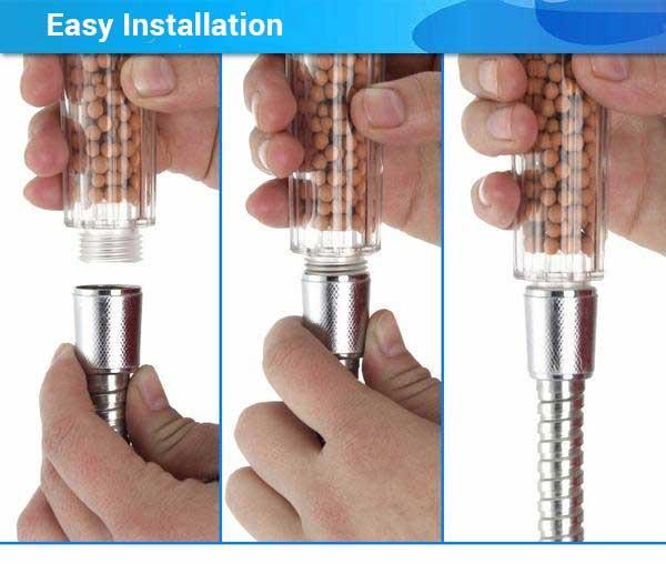 Fanduco Shower Head Mineral SPA Shower Head With LED Temperature Sensor