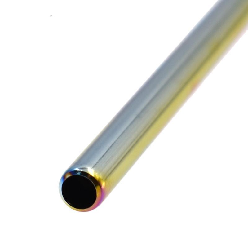 Fanduco Utensils Awesome Reusable Rainbow Stainless Steel Straws (Pack of 4 + Cleaning Brush)