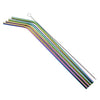 Fanduco Utensils Bent / Rainbow Awesome Reusable Rainbow Stainless Steel Straws (Pack of 4 + Cleaning Brush)