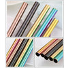 Fanduco Utensils Extra Wide (12mm) / 2 of Each Color (Save $12) Awesome Reusable Rainbow Stainless Steel Straws (Pack of 4 + Cleaning Brush)