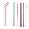 Fanduco Utensils Rainbow Bundle (2 of each size - Save 10%!) / Rainbow Awesome Reusable Rainbow Stainless Steel Straws (Pack of 4 + Cleaning Brush)