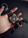 Fanduco Watches Skull Leather Bracelet Wristwatch