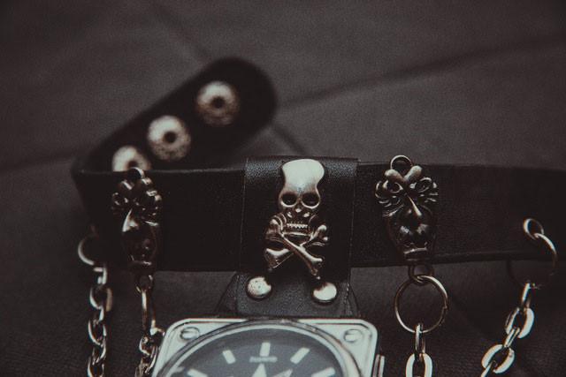 Fanduco Watches Skull Leather Bracelet Wristwatch