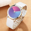 Fanduco Watches White Leather Minimalist Swirling Time Watch