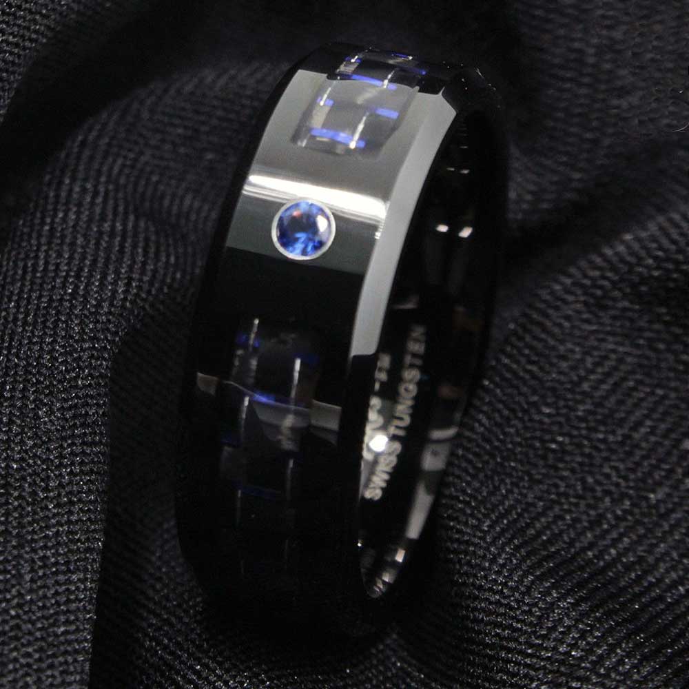 Interlocked Carbon Fiber Tungsten Carbide Rings