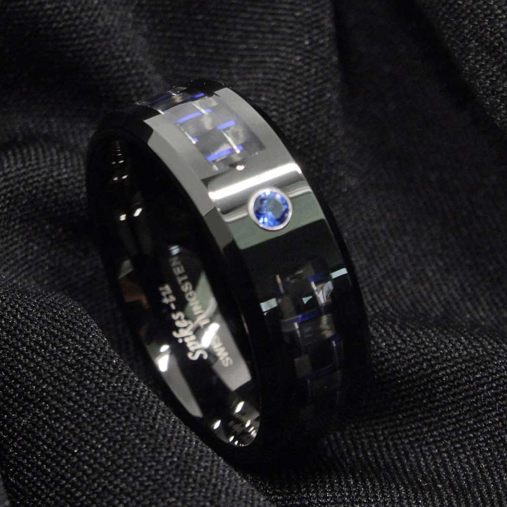 Interlocked Carbon Fiber Tungsten Carbide Rings