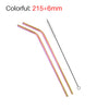 Awesome Reusable Rainbow Stainless Steel Straws (Pack of 4 + Cleaning Brush)
