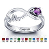JewelOra Rings Sterling Silver Mom Infinity Birthstone Ring