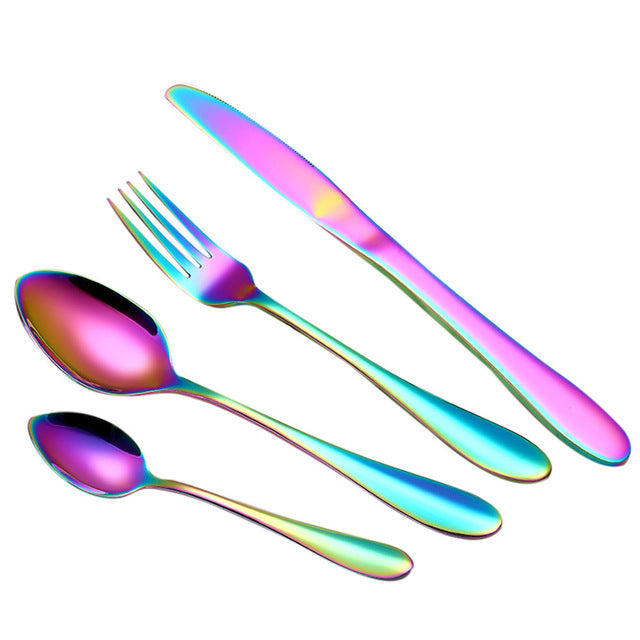 Awesome Rainbow Steel Cutlery Set