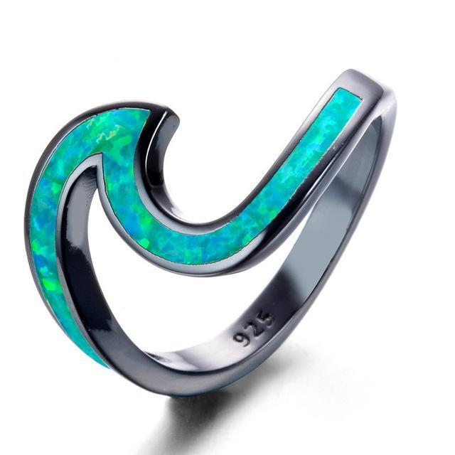 Fire Opal Wave Rings