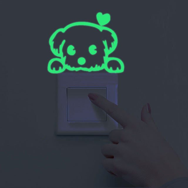 Glow In The Dark Cat & Dog Decals (Set of 4)