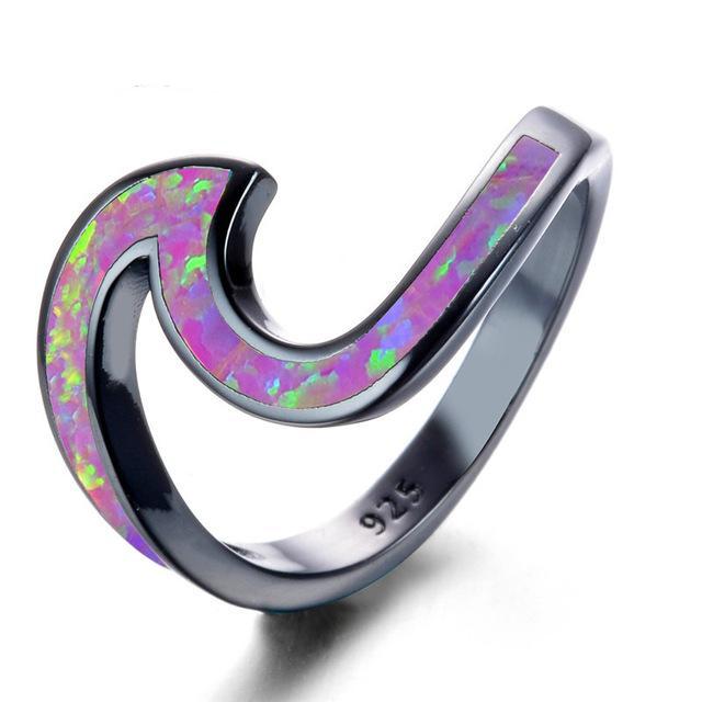 Fire Opal Wave Rings