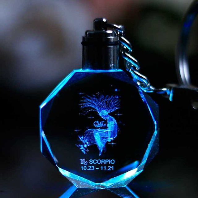 Zodiac LED Keychain