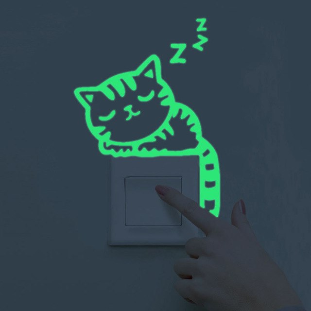 Glow In The Dark Cat & Dog Decals (Set of 4)
